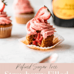 strawberry filled prosecco cupcakes