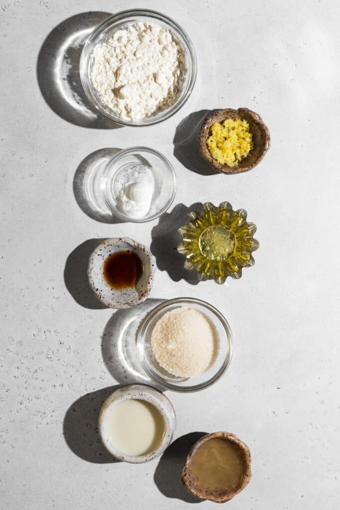 Variety of ingredients on a white background.