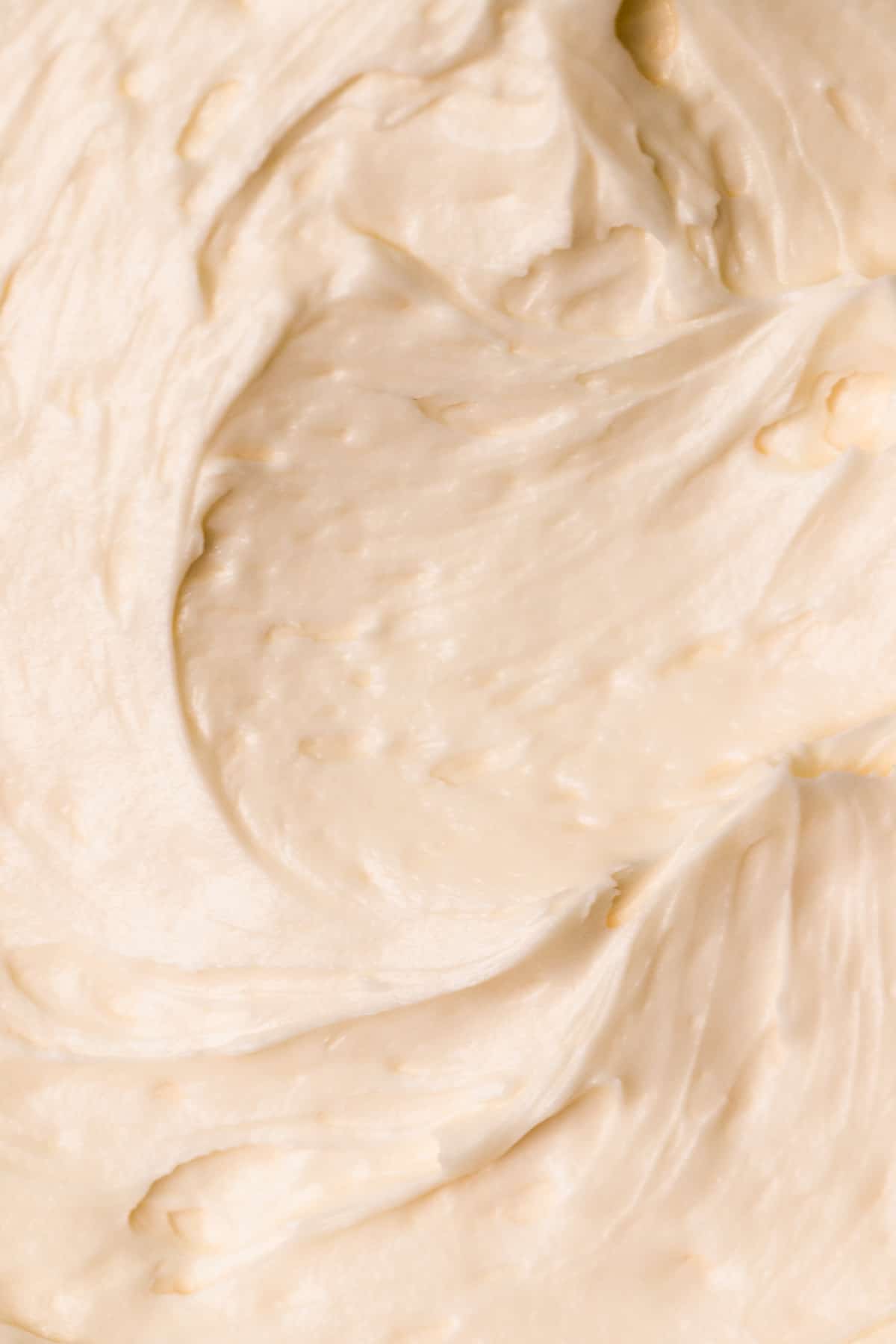 A close up shot of faux Swiss meringue buttercream.