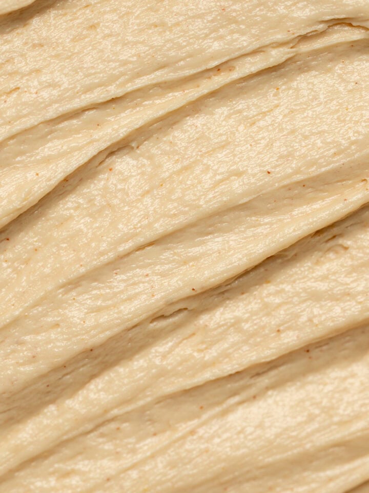 Close up of peanut butter cream cheese frosting.