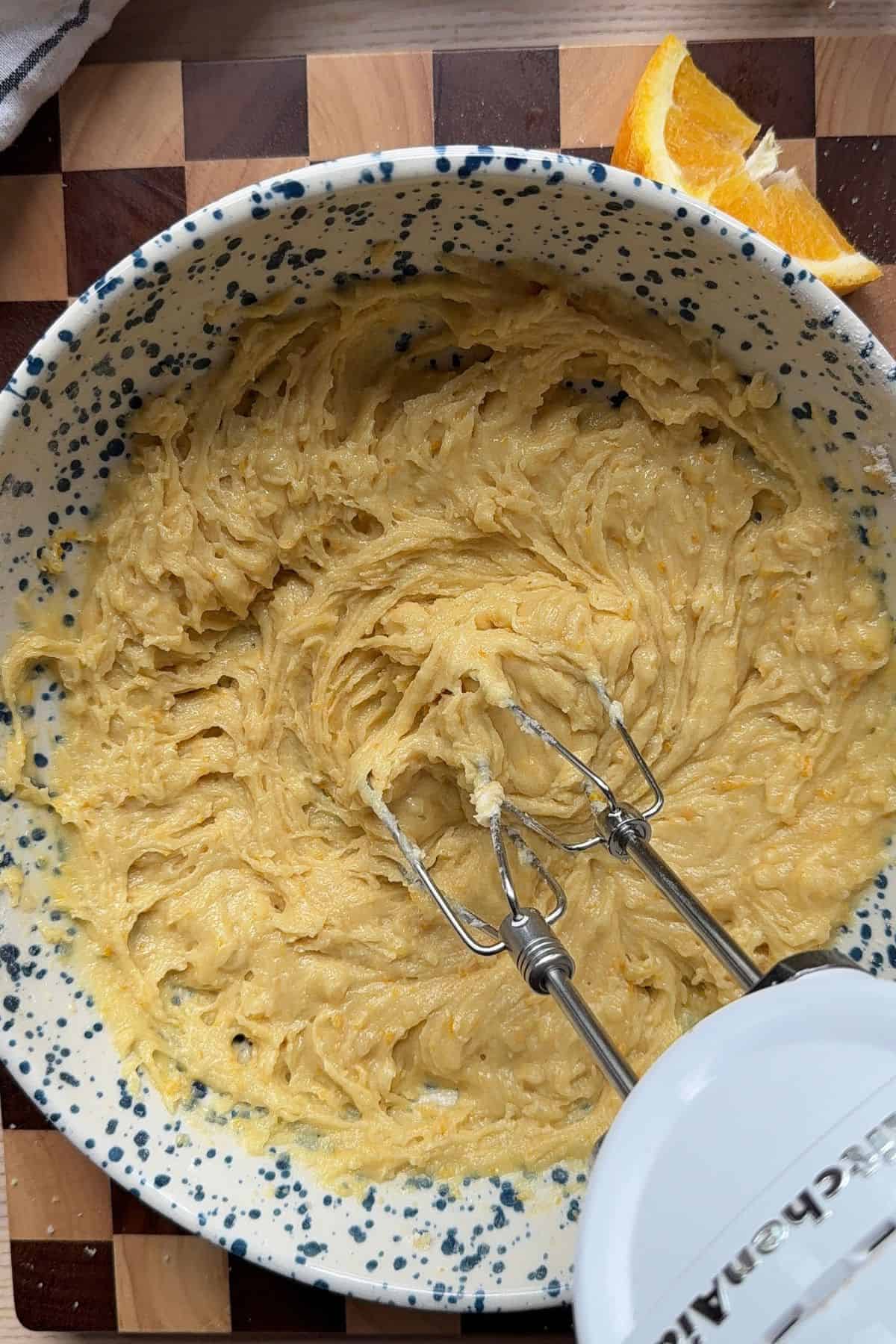 Cupcake batter in a bowl.